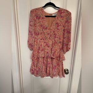 Floral V-Neck Ruffle Dress